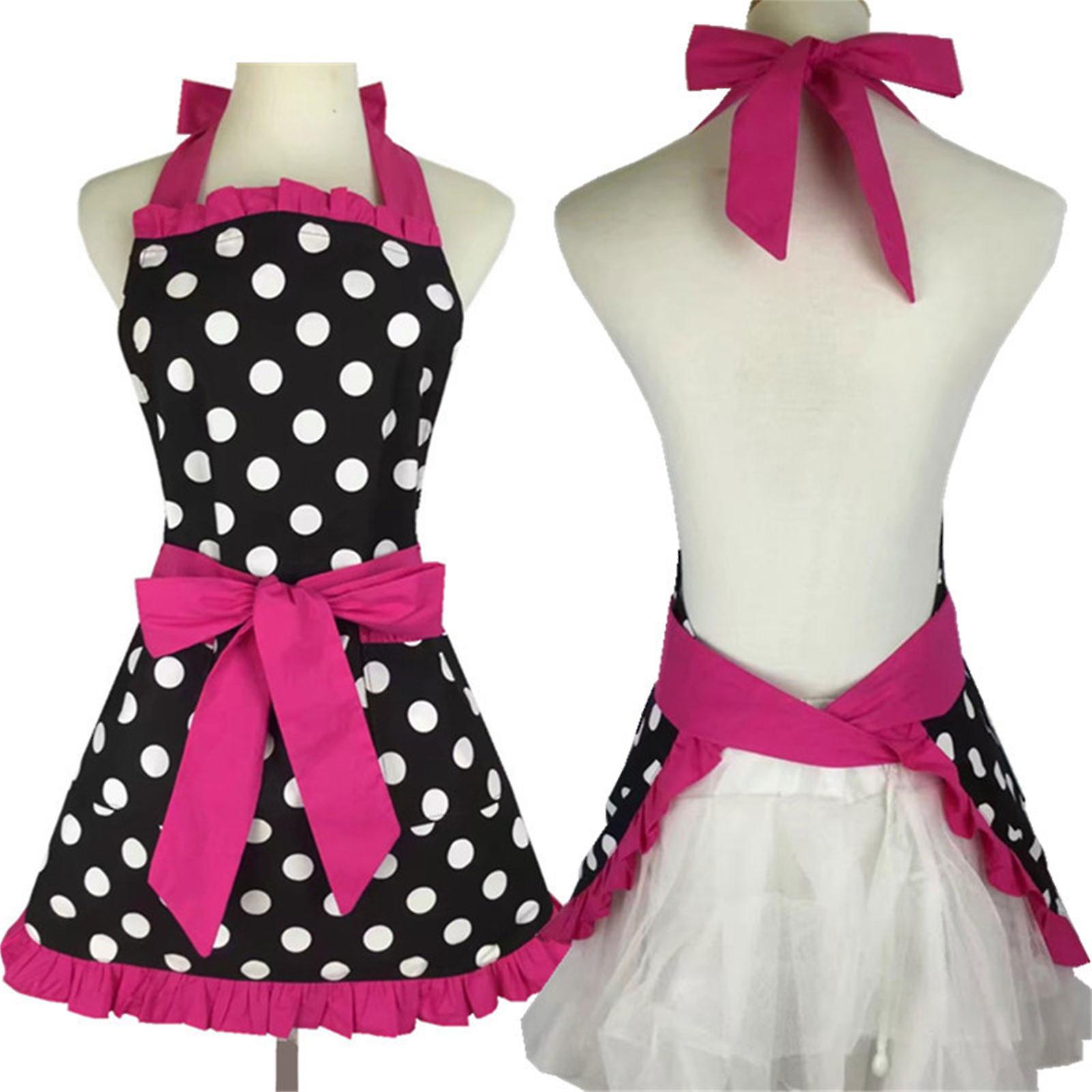 Grembiule rotondo in pizzo Dot Art con tasca regolabile in vita cinghia tracolla Rosa rossa