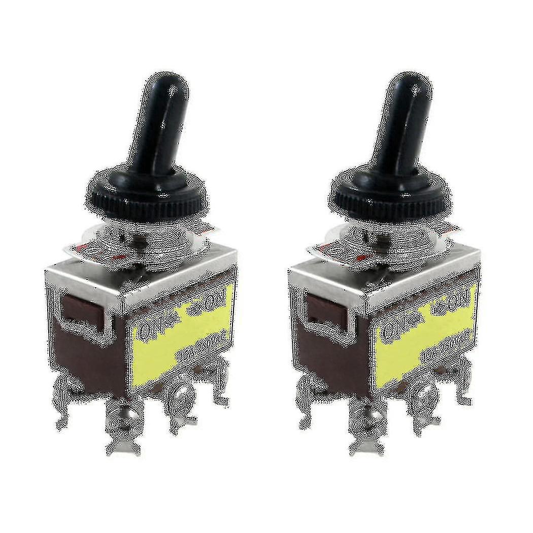 2x Ac 250v 15a On/on 2 Position Dpdt Toggle Switch With Waterproof Boot
