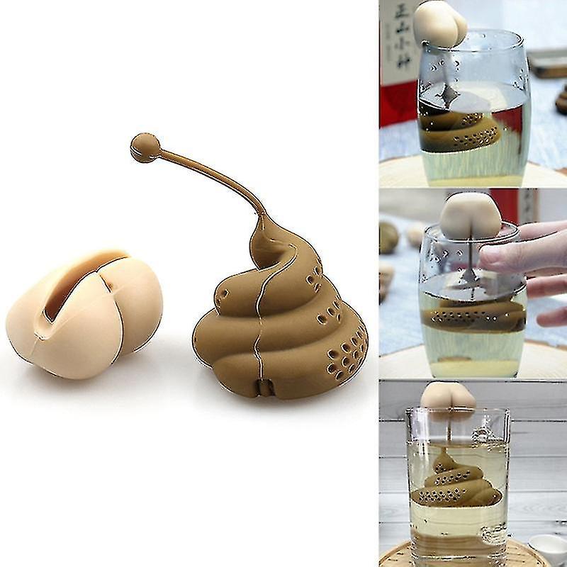 Funny Poop Shaped Tea Filter Reusable Silicone Tea Infuser Portable Tea Strainer Shytmv