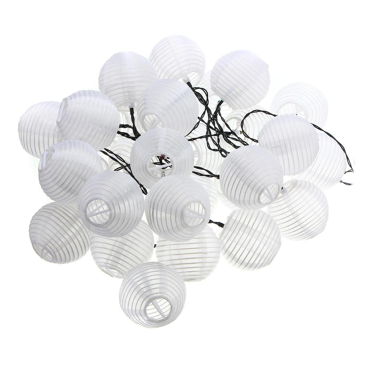 Solcelledrevet 30 Led Fairy String Lights - Hvit Shell Lantern For Xmas, Bryllup, Hageinnredning
