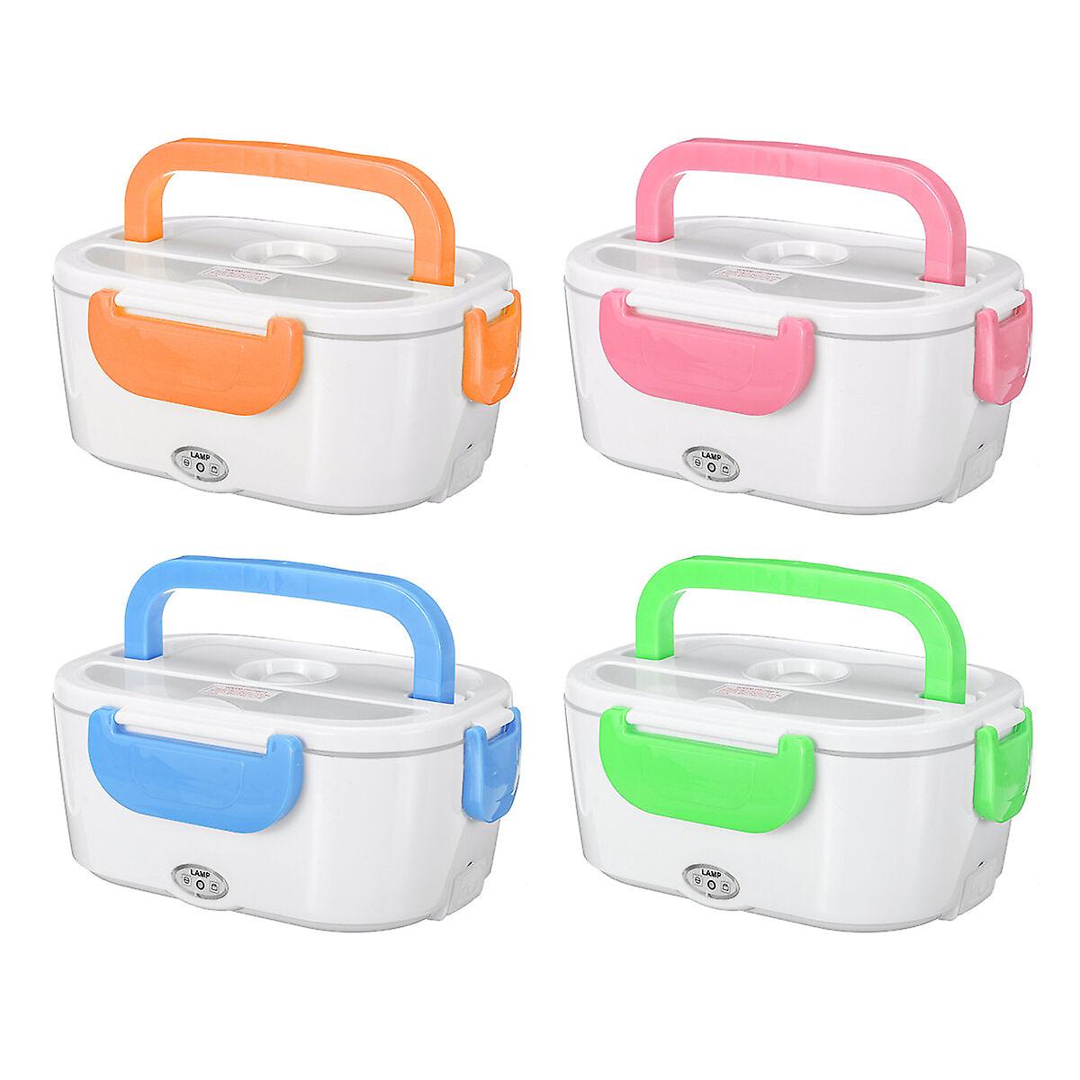 12-240V 40w Electric Heated Lunch Box, 1200ml, Us Plug, For Home, School, Office, Car, With Spoon