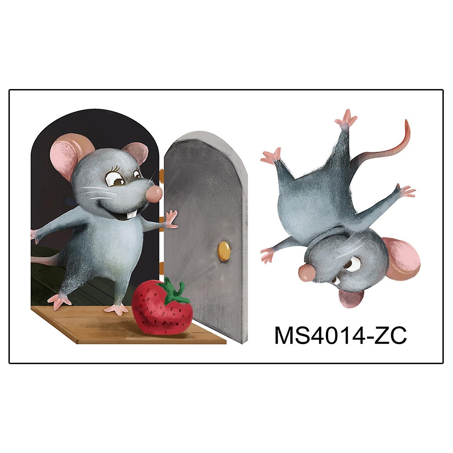 3 x seinätarra vedenpitävä irrotettava itseliimautuva 3D Kaksi hauskaa rottaa PP seinäkoristekuva