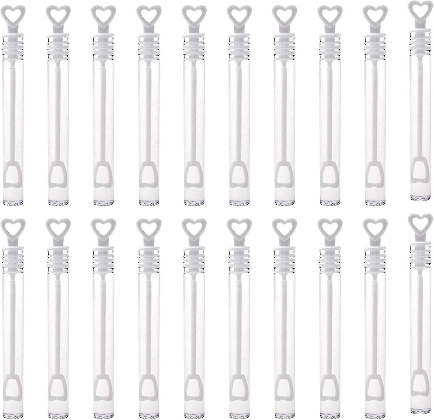 Pack Of 20 Wedding Soap Bubbles Set Stain-free Large Heart Soap Tube With Heart Handle(empty)