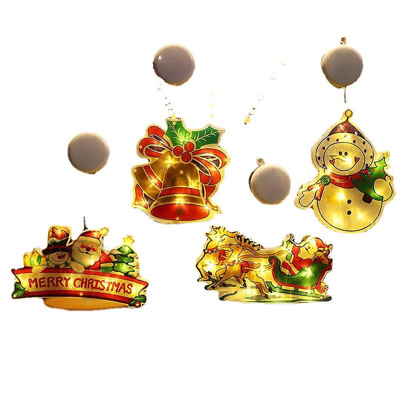 Christmas Gift Xmas Led Lighting Chain Santa Snowman Tree Holiday Suction Lamp