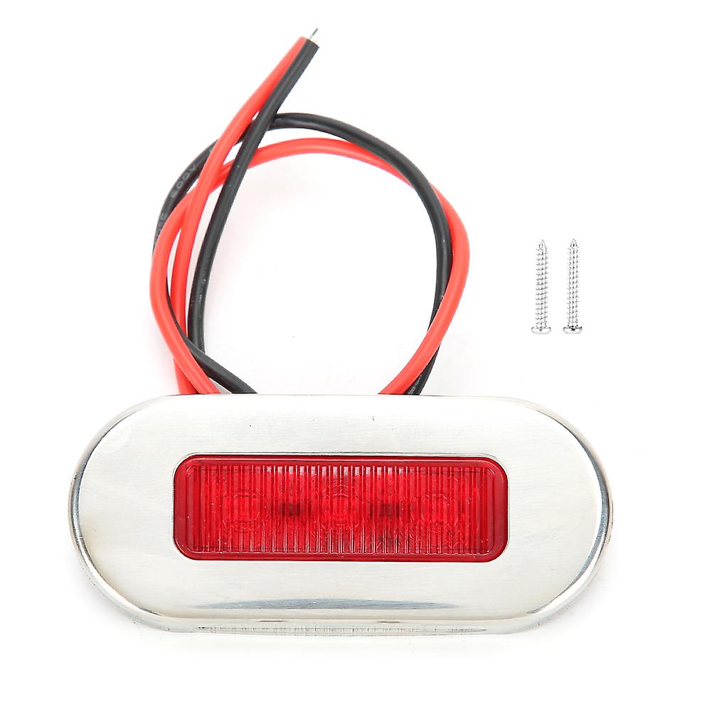 12V Marine LED Signal Light Stainless Steel Waterproof Navigation Indicator for Boat Yacht Red