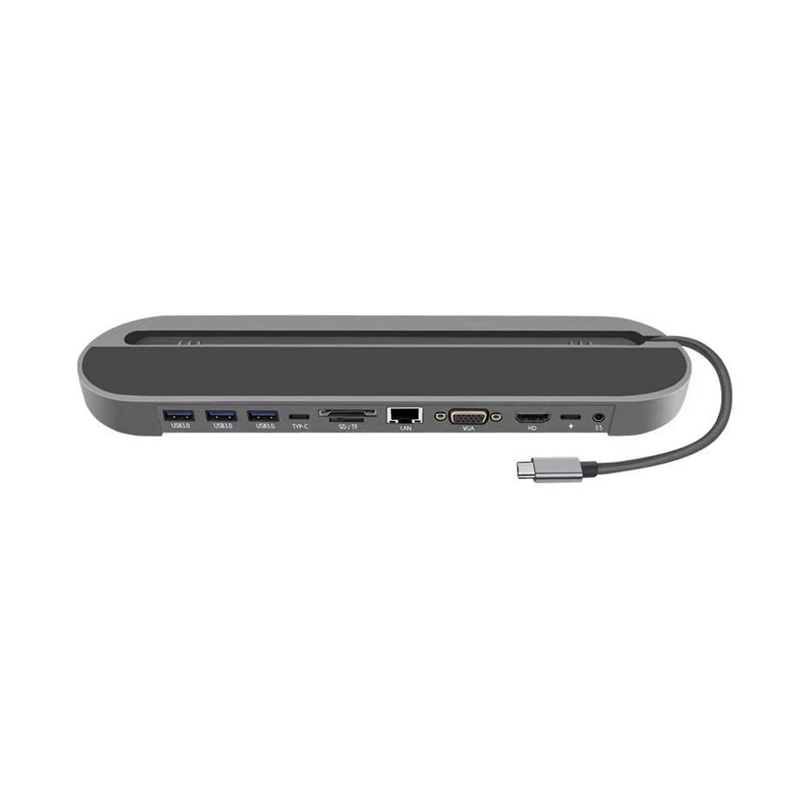 Docking Station 11-in-1 HD-compatible Portable Type-C to USB3.0 HDMI-compatible RJ45 USB Splitter Hub for Laptop