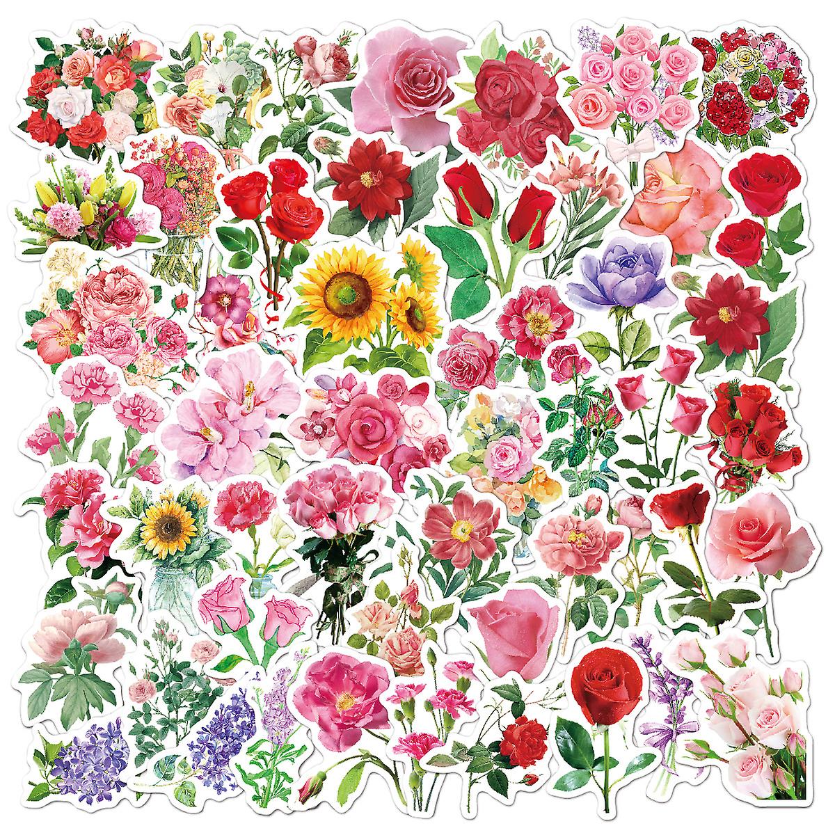 INF Aufkleber Blumen & Blätter 50er-Pack