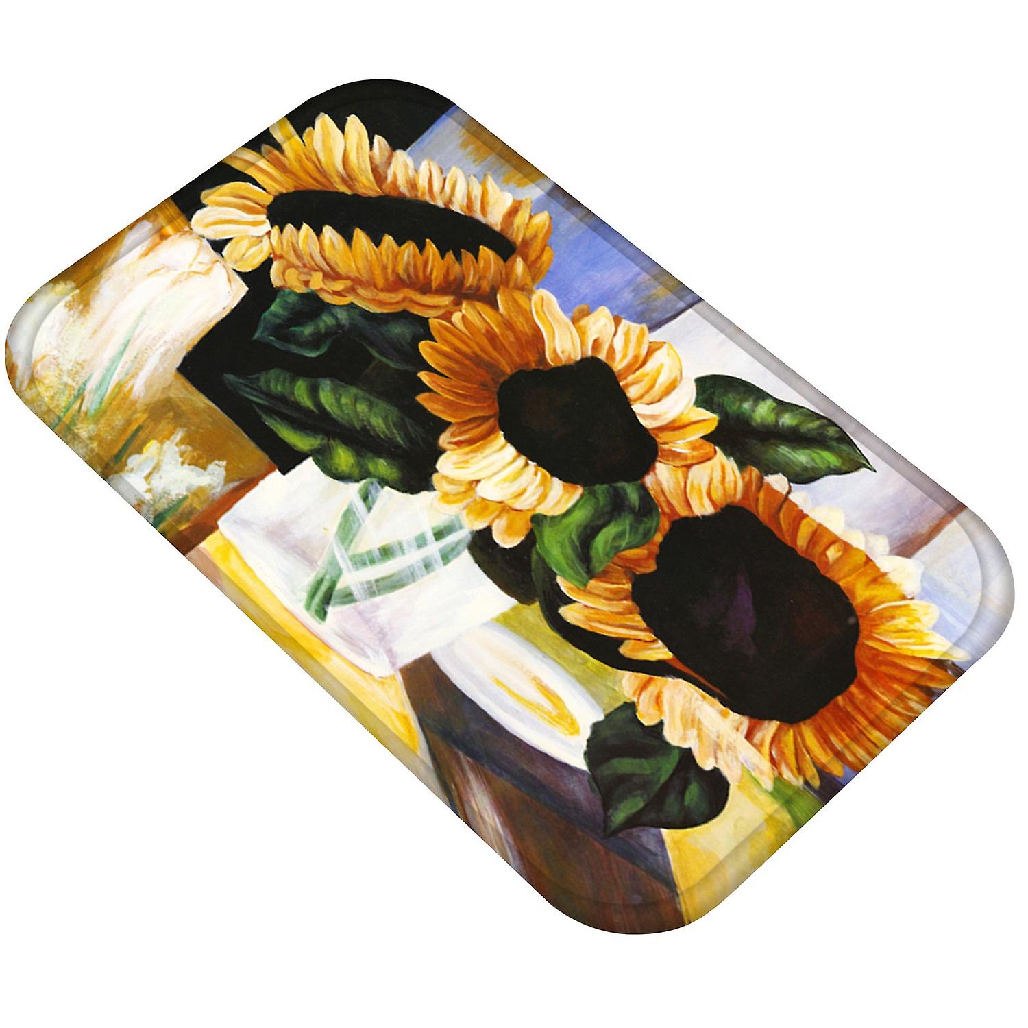 Flower Pattern Floor Mat Moisture-proof Flannel Convenient Storage Door Mat for Bedroom