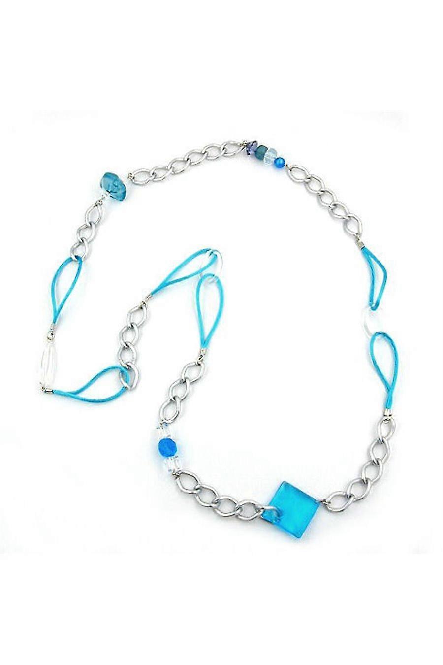 Necklace Silver Green 100cm - Gl02483