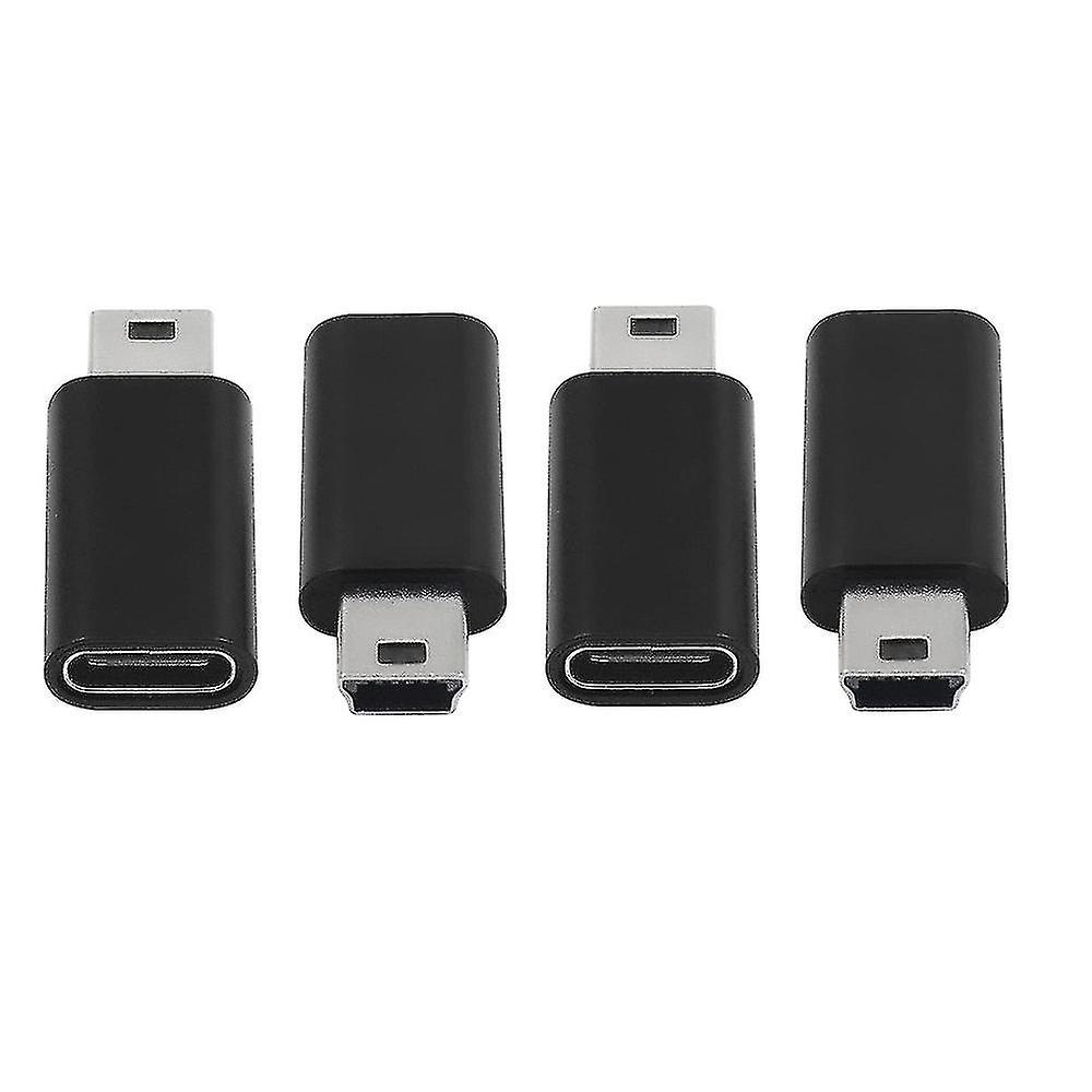 محول USB صغير إلى USB C - 4 قطع ميني USB ذكر إلى نوع C أنثى تحويل محول لمشغلات MP3