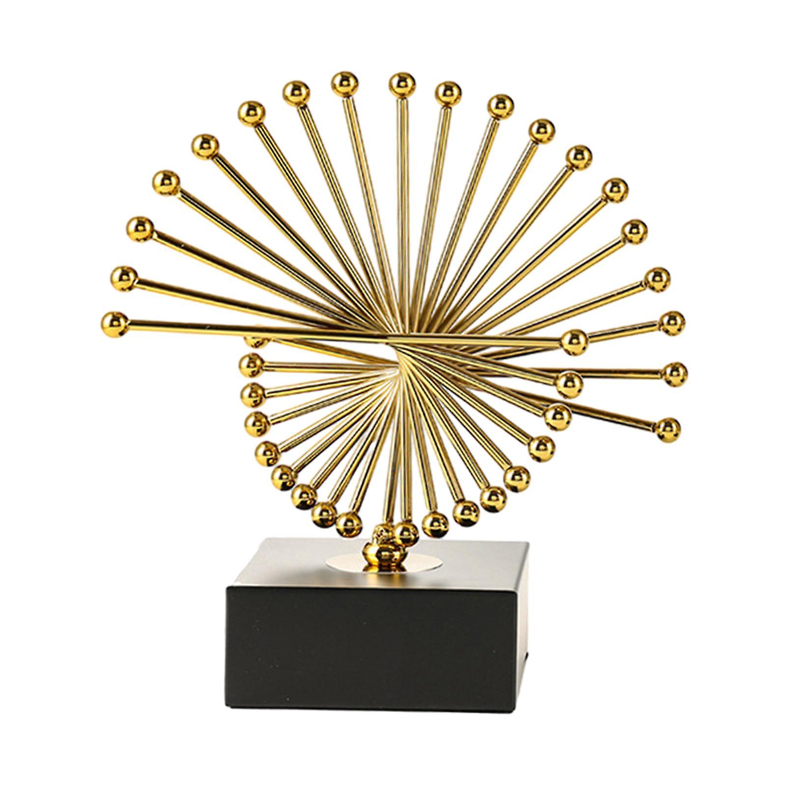 Geometric Statue Golden Statue Ornaments Decorative Irregular Abstract Sculpture for Desktop Bookcase Table Living Room