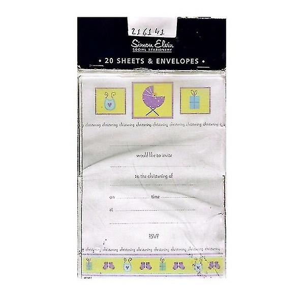 Simon Elvin Christening Invitations (Pack of 20)