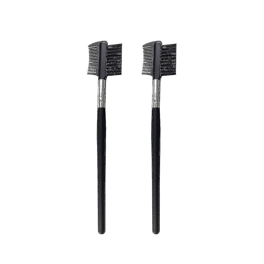 2 Double Sided Makeup Brushes For Ladies For Combing Eyebrows And Eyelashes