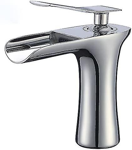 Chrome basin mixer with water inlet hose - unique design - single hole mixer