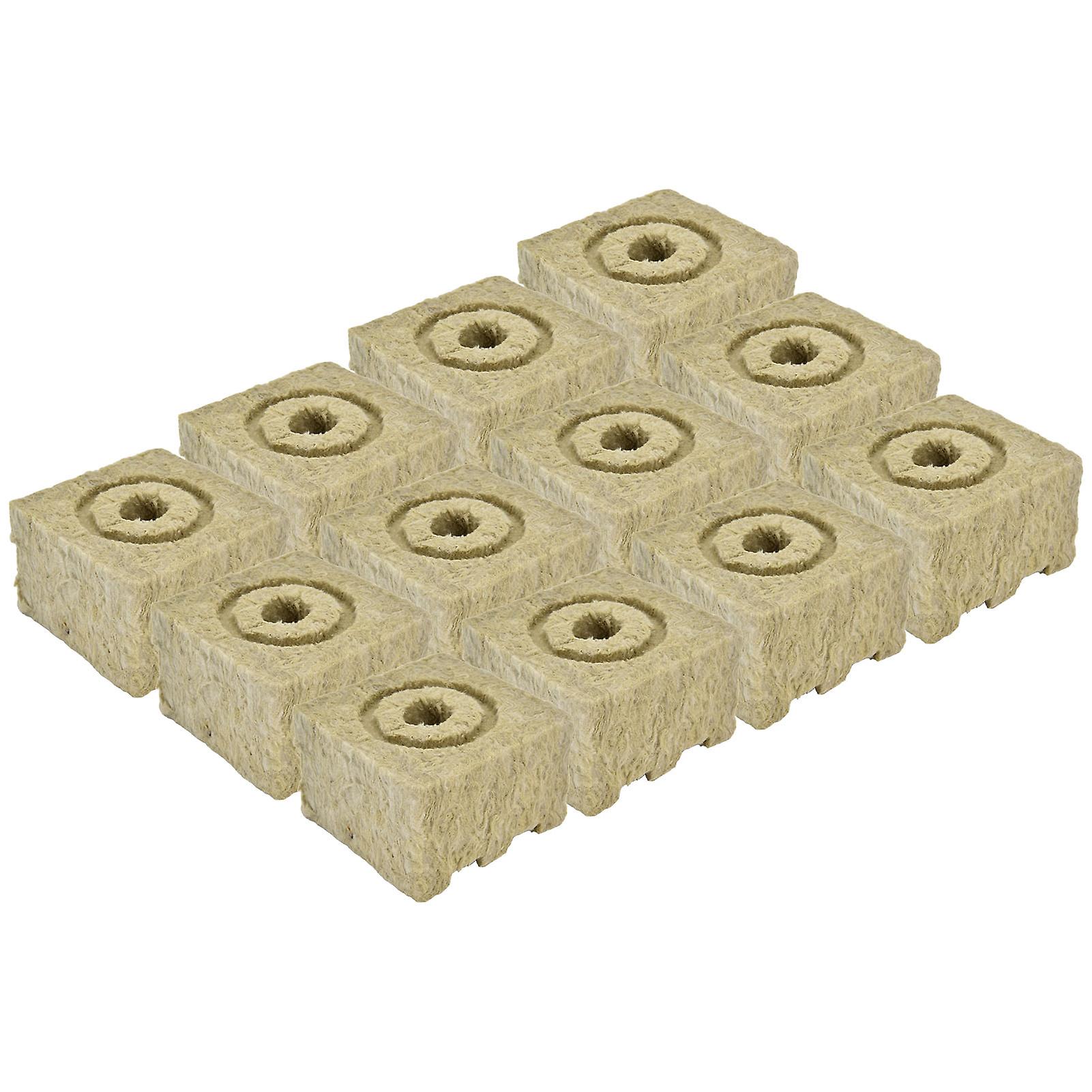 12pcs Grow Block Fast Absorption Mini Rockwool Hydroponic Planting Block for Hydroponics 4 Inch