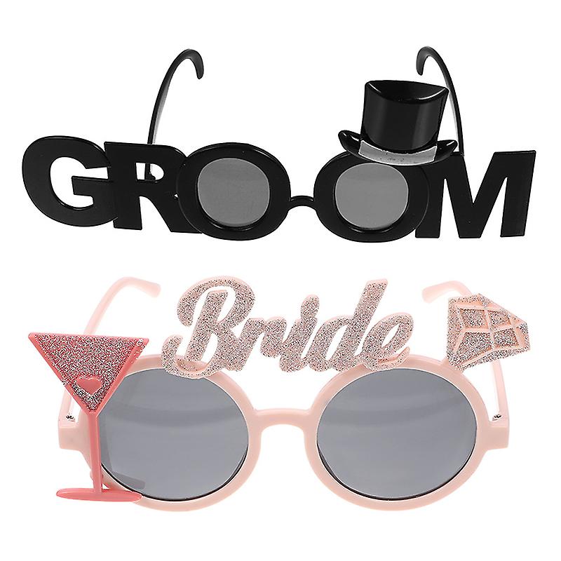 Bride & Groom Funny Groom Bride Glasses Bachelor Party Eyeglasses Photo Props