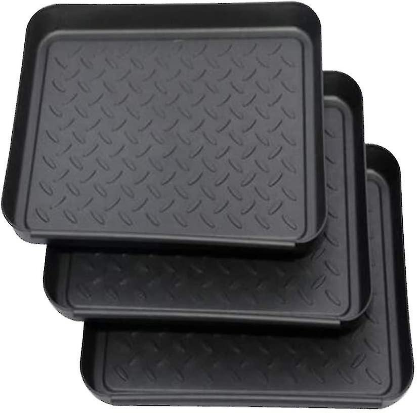3pcs Shoe Drip Trays, Multi-purpose Black Plastic Boot Tray 35x27x3 Cm