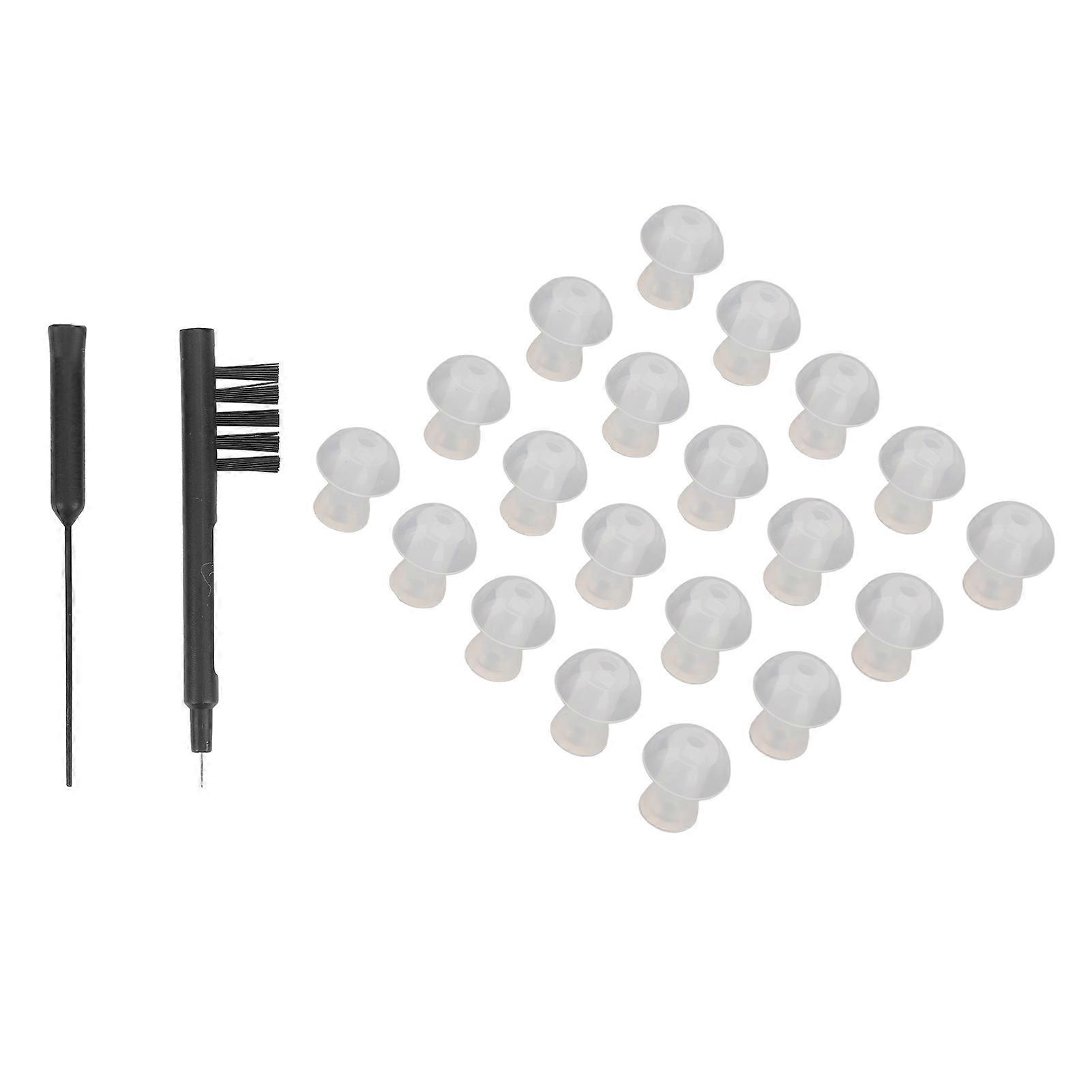 Hearing Amplifier Dome Ear Tip Earplug Set Hearing Amplifier Cleaning Brush Tool Accessories with Storage Box M 