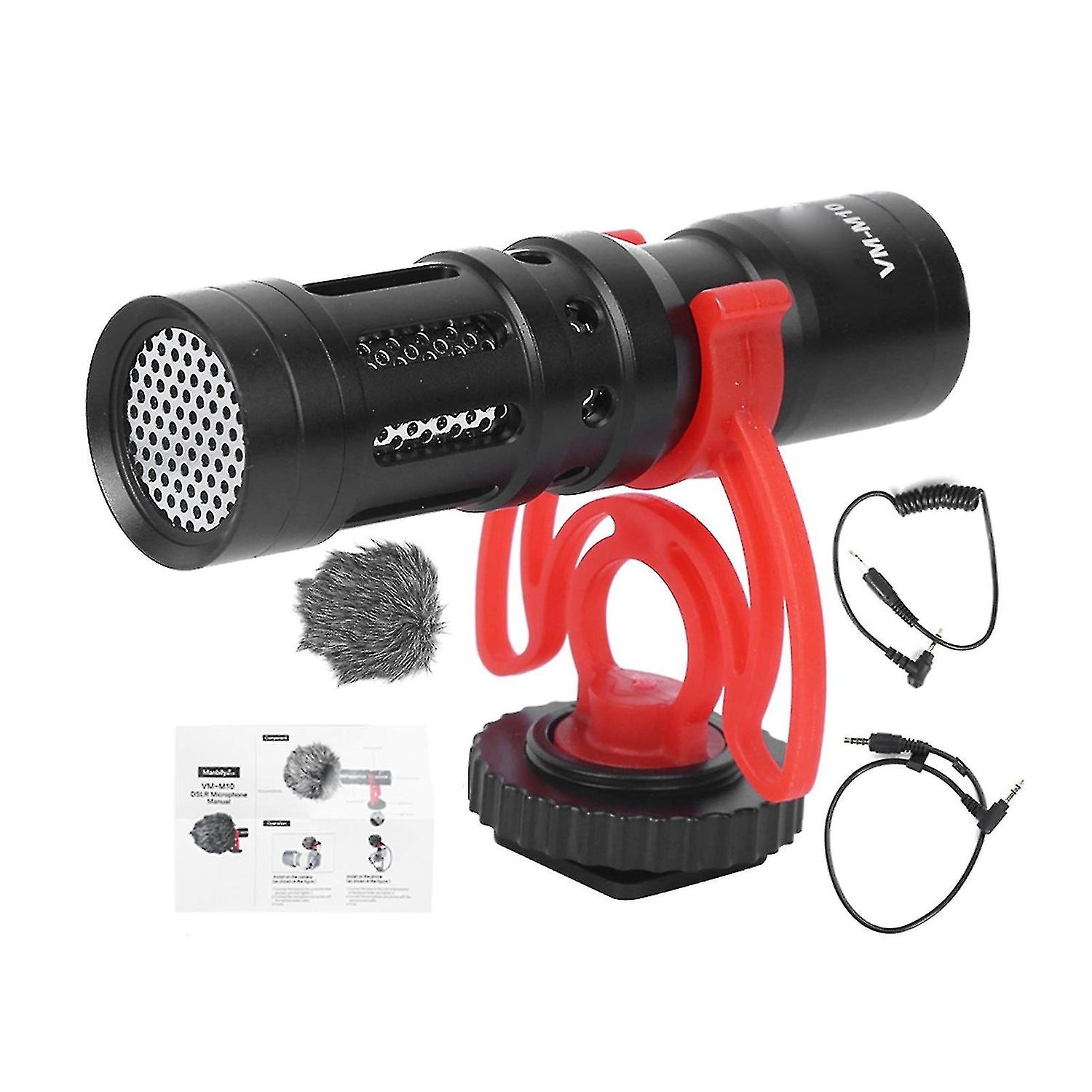 Manbily vm-m10 aluminium alloy black slr camera professional video interview recording microphone fo