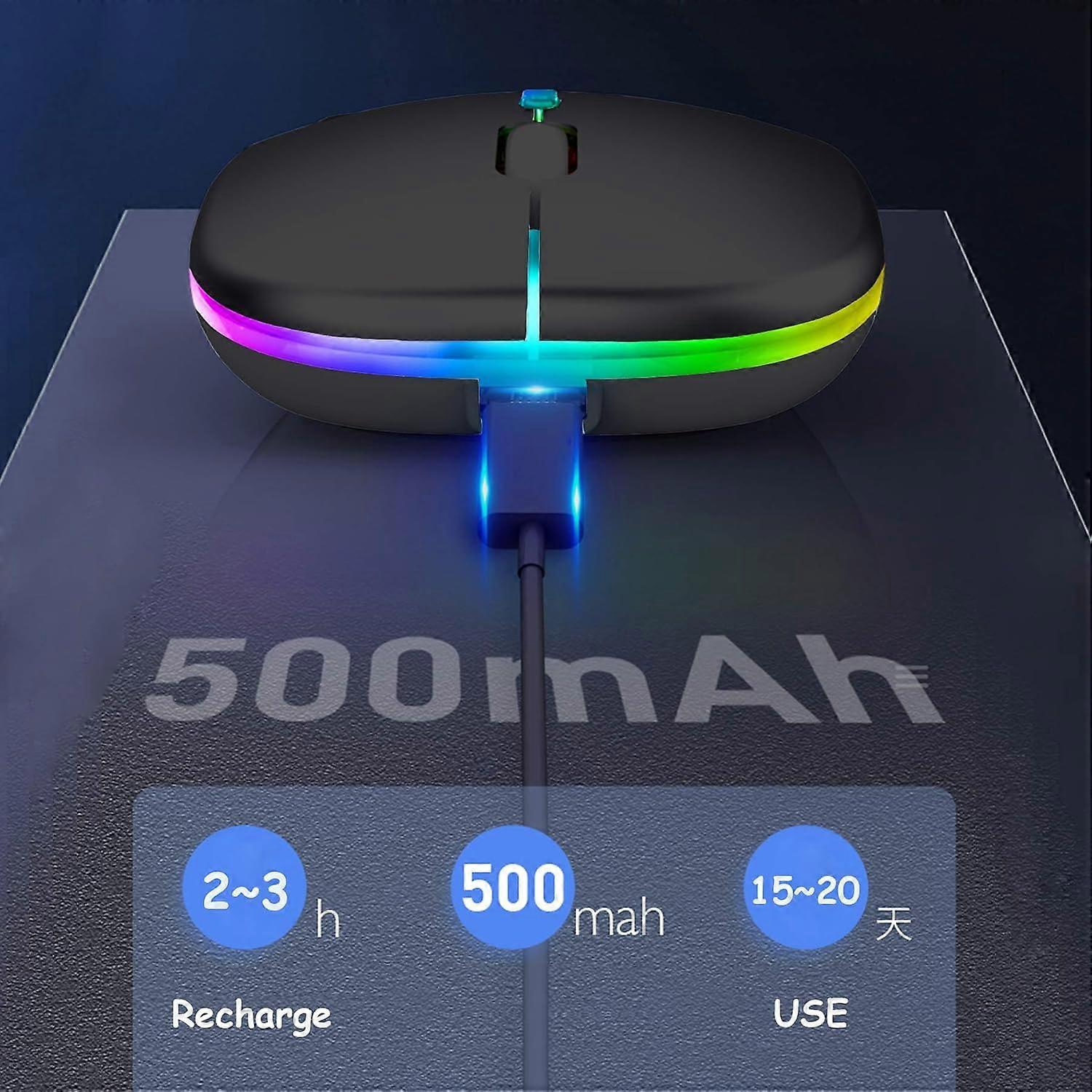 Rechargeable Wireless Mouse,Bluetooth Dual Mode Mouse(BT 5.1+2.4G ...