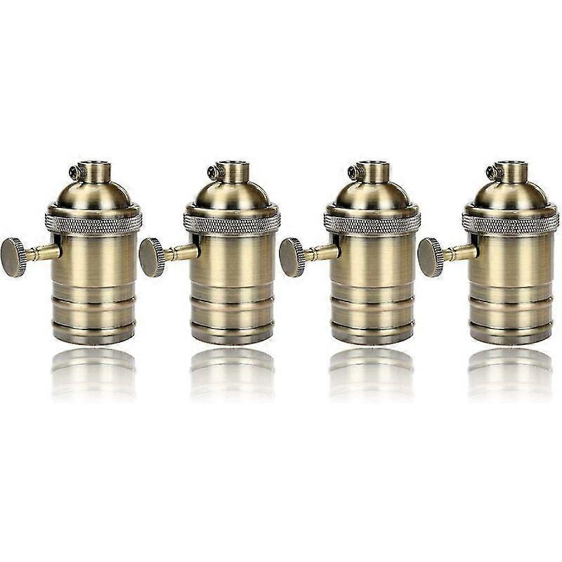 E27 lamp socket, retro pendant lamp, solid ceramic adapter, 4 pieces brass vintage socket
