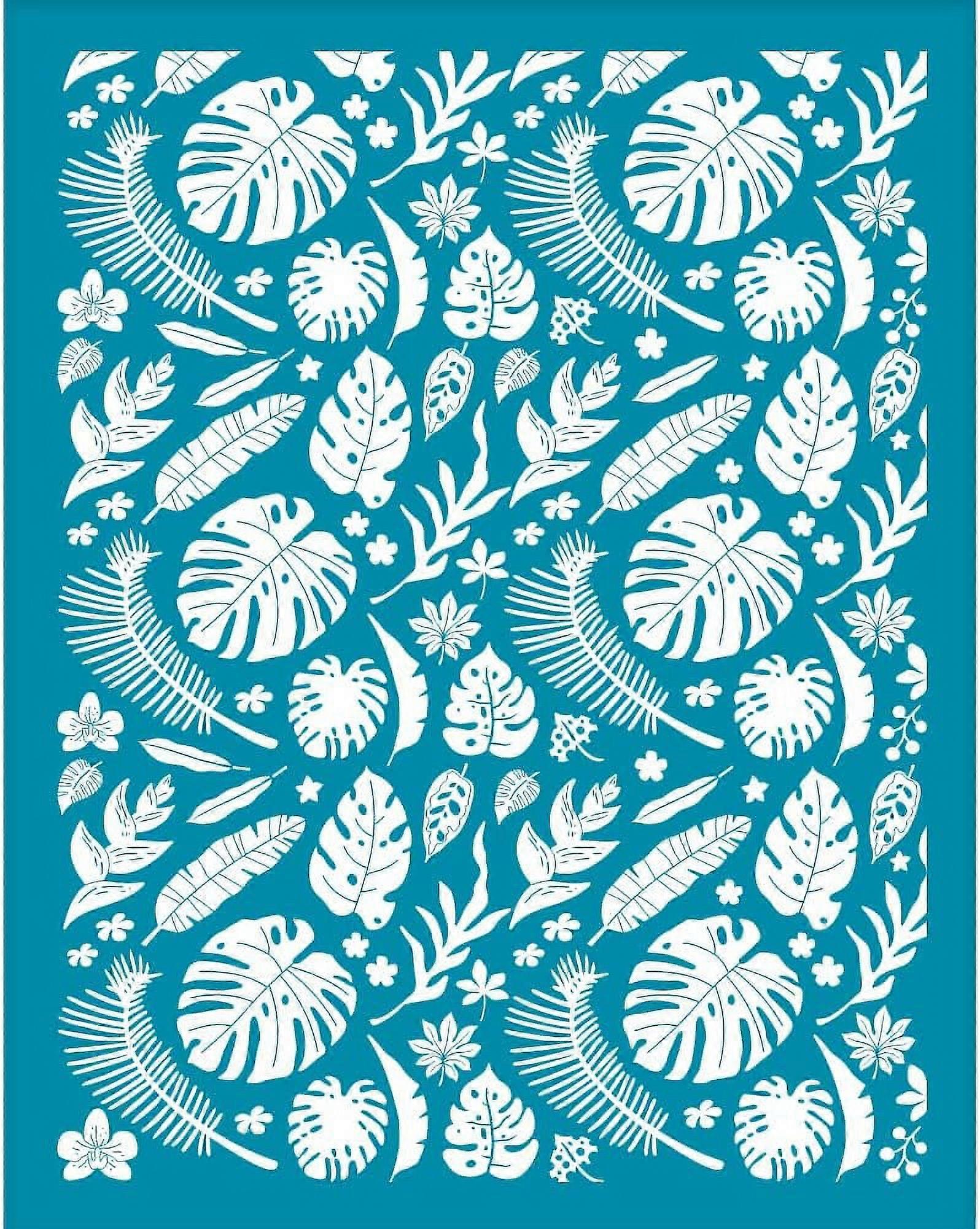 1pc Silk Screen Stencil for Polymer Clay Tropical Leaf Silk Screen Printing Stencils Monstera Leaves Flowers