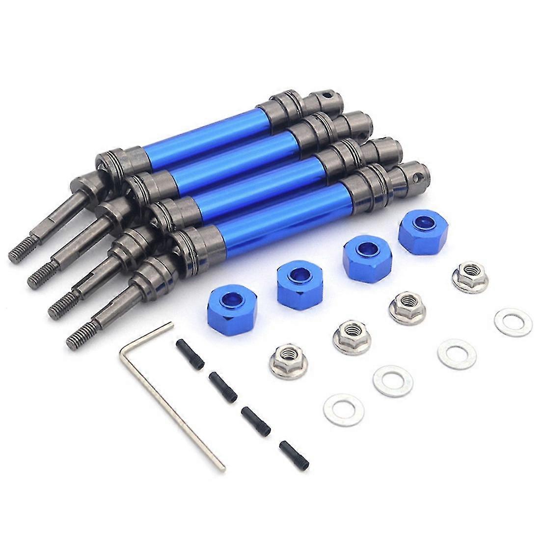 4pcs Metal Front And Rear Drive Shaft Cvd For 1/10 Slash Stampede Hoss Vxl Rc Car Upgrade Parts,blu-YuJia
