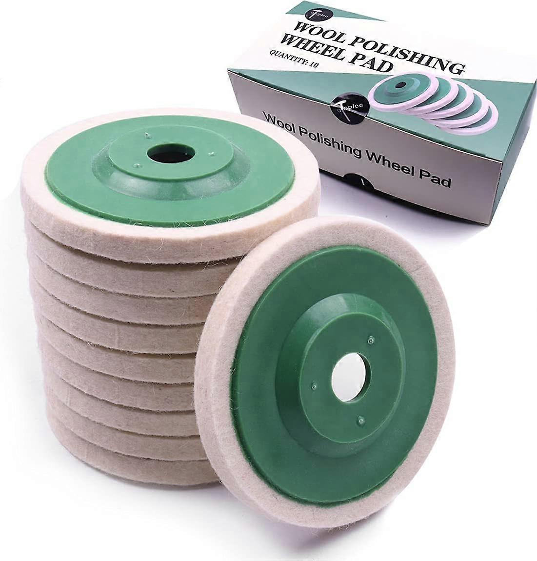 10Pcsの直径100Mmの磨くウールの磨く車輪のパッドの緩衝ディスクの穴の直径16Mm