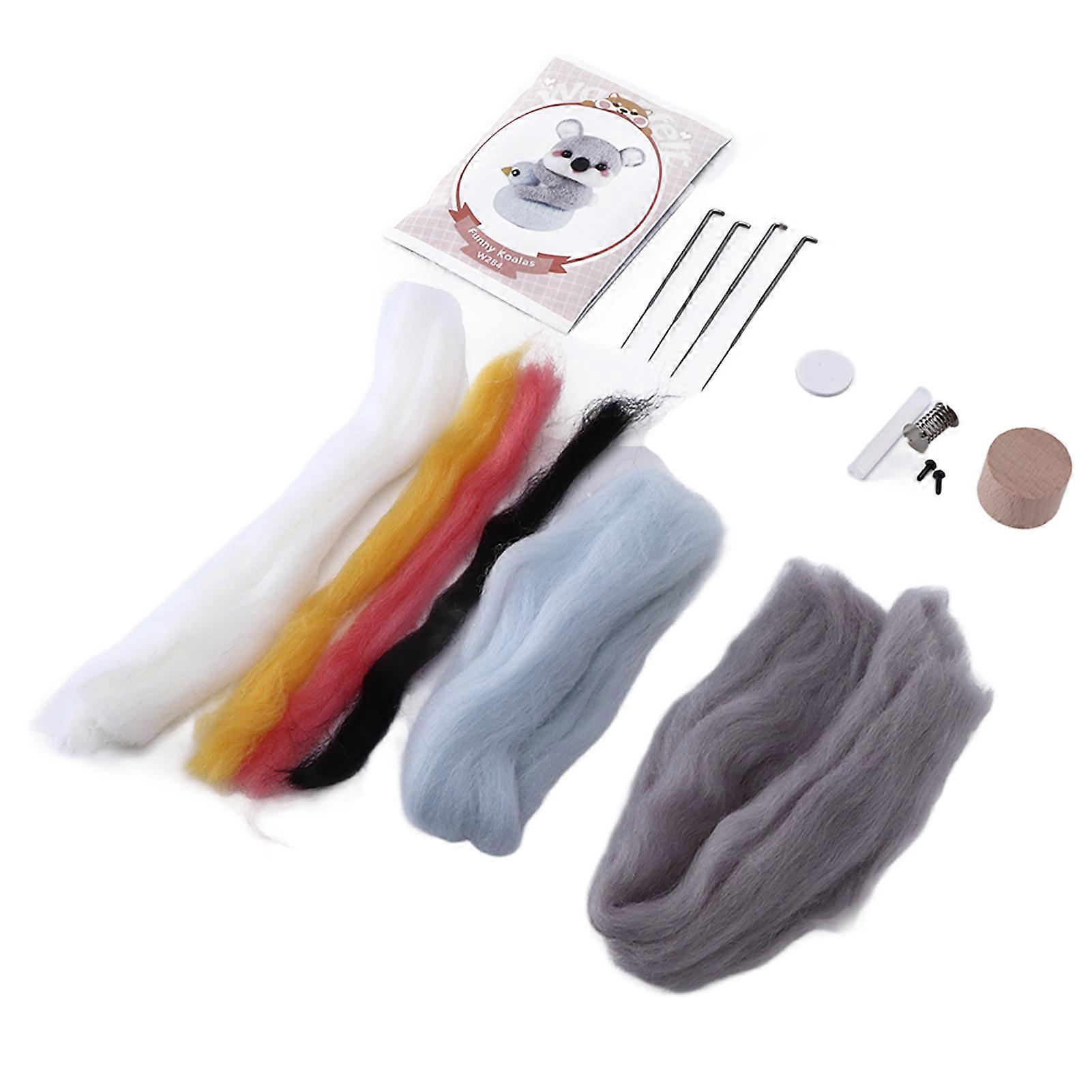 Needle Felting Kit Premium Natural Wool Safe Eco Friendly Easy Operation Relieve Pressure Felting Kit for Beginner