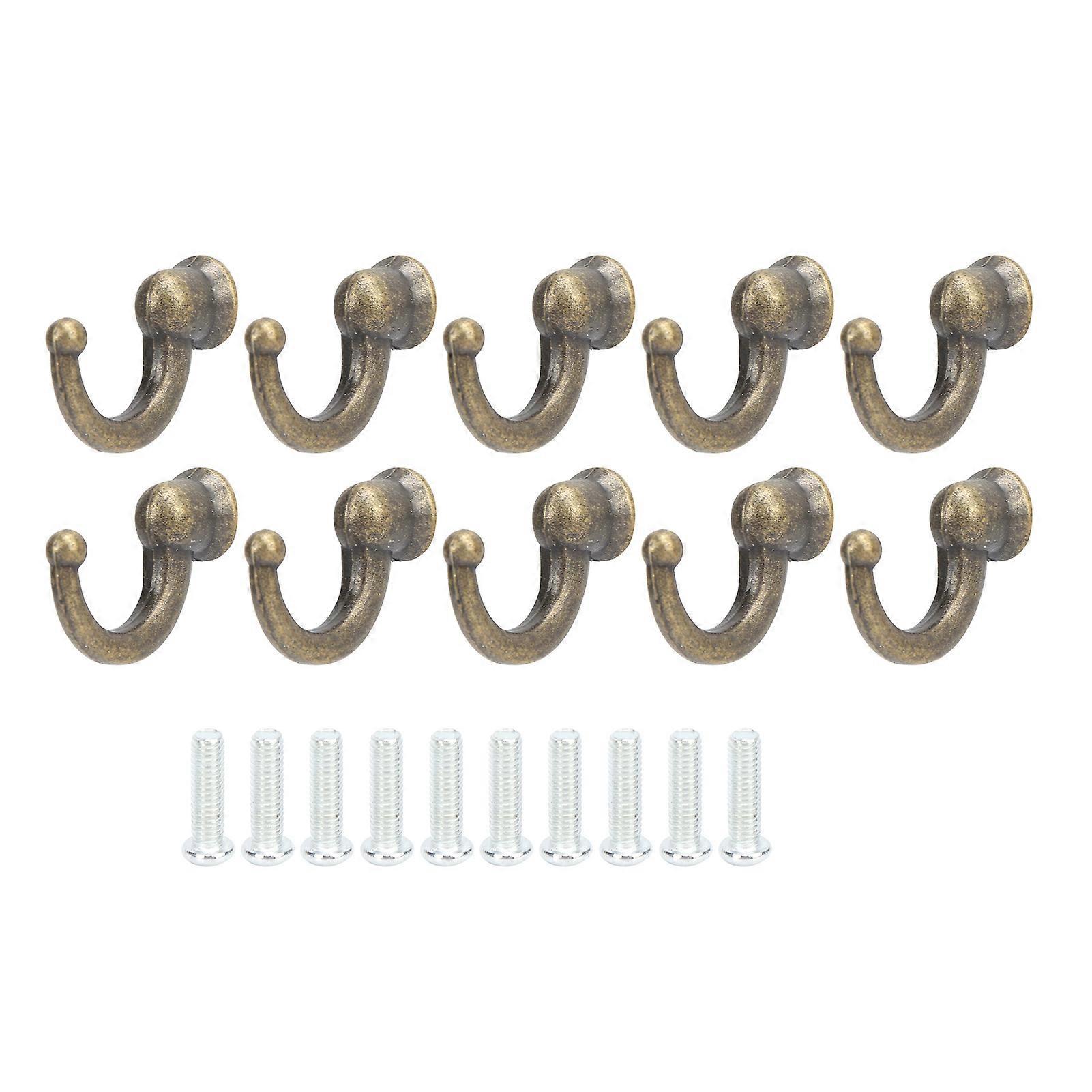 10Pcs Curtain Tie?Backs Anti?Rust Sturdy Durable Convenient Tassel Hooks for Coat Clothing Keys Towels