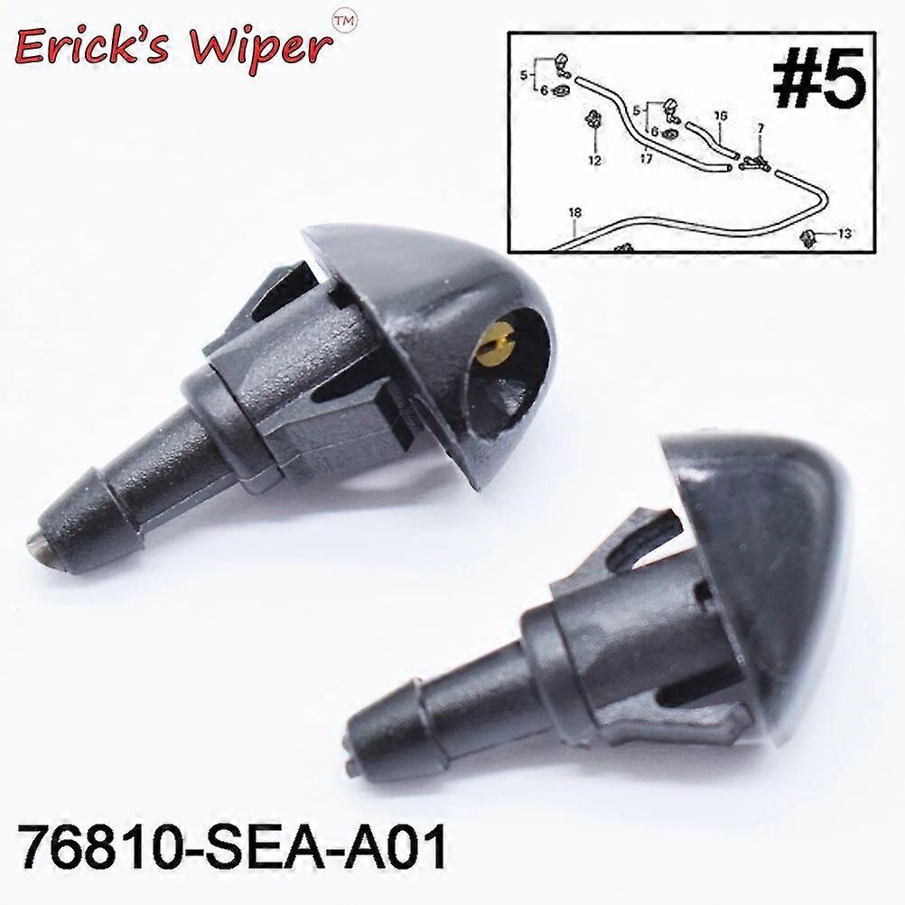Erick s Wiper 2Pcs Front Windshield Wiper Washer Jet Nozzle For Honda Civic Fit Jazz CR-V Accord Prelude Shuttle  76810-SEA-A01
