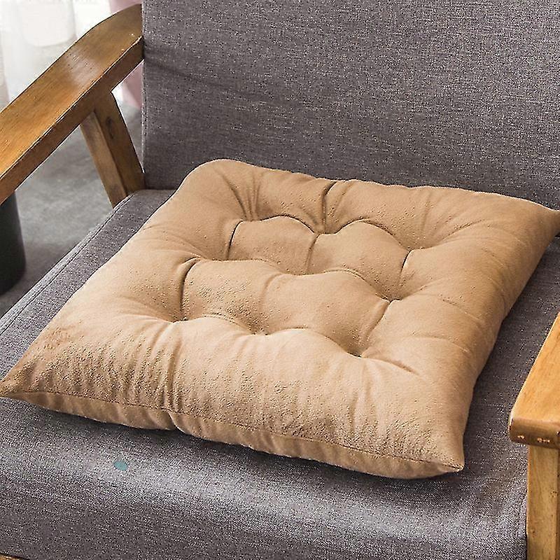 Solid Color Chair Cushion Square Cushion Floor Cushion Simple Crystal Velvet Chair Cushion Plush Cushion