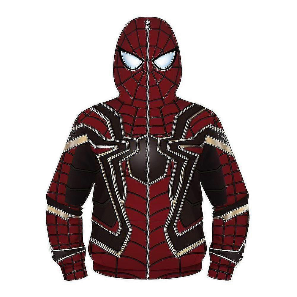 Kids Boy Spider-man Hoodies Hooded Zip Coat Jacket Top Outwear Fans Gift