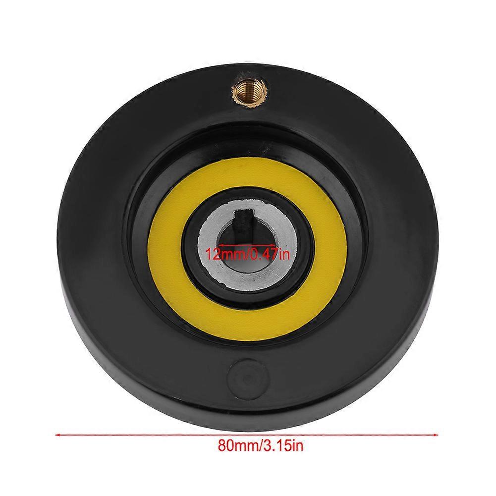 1 pcs Black Lathe Milling Machine Rear Ripple Hand Wheel With Revolving Handle(12 x 80mm)