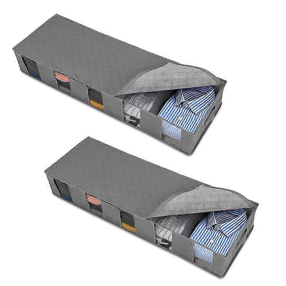 2 Piece Storage Bag Foldable Underbed Cabinet Storage Boxes