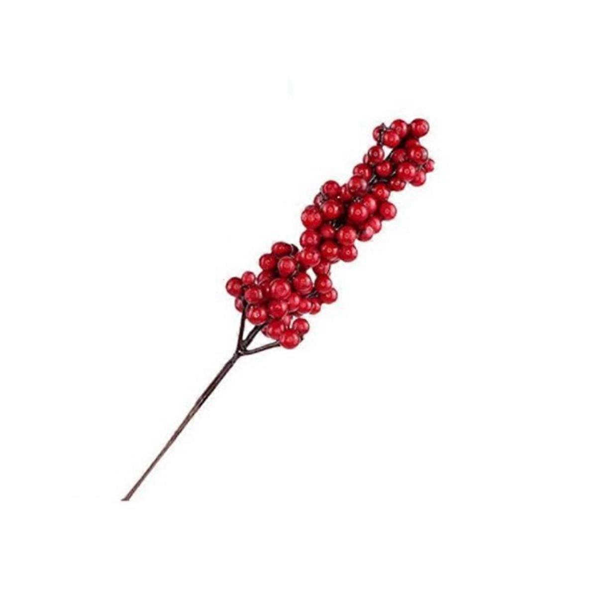 20Pcs Artificial Red Berries Decorative Branches with Red Berries Autumn Branches Christmas Picks B