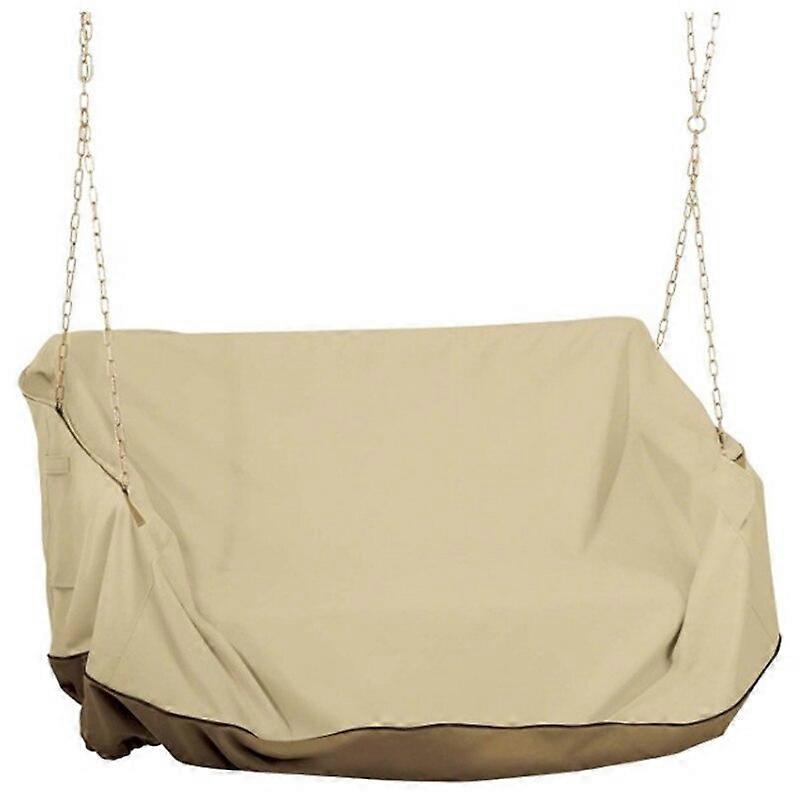 Capa de Balanço de Varanda Impermeável para Balanço ao Ar Livre para Balanço Pendurado 56 polegadas X 32 polegadas X 25 polegadas Bege & Café