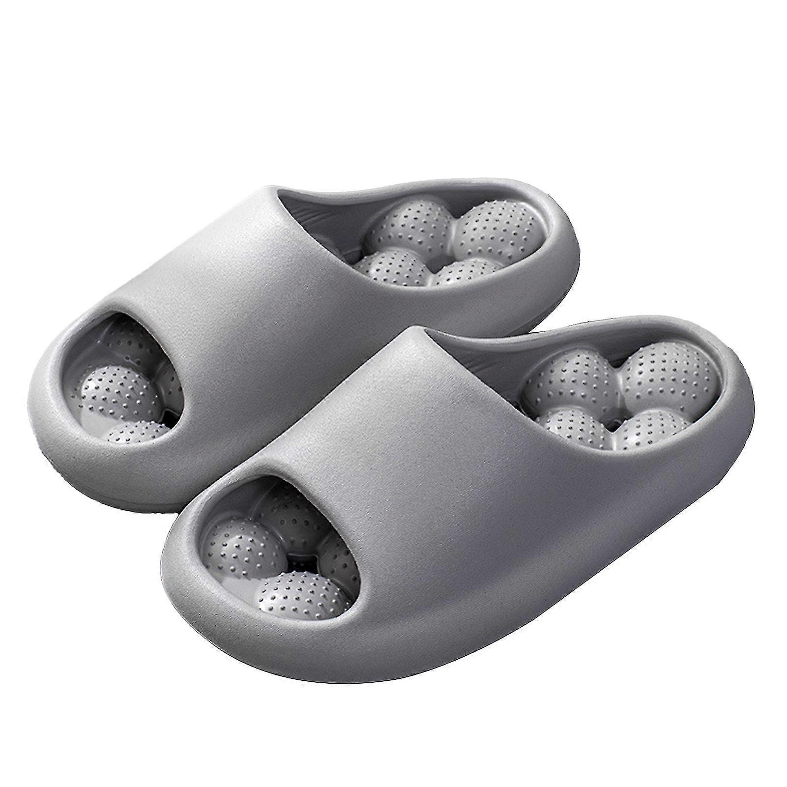 1 Pair Household Slippers Leak Hole Design Soft Rebound Convex Point Massage Non-slip Quick Dry Protect Shock Absorption Cushioned Thick Sole Cloud Sl