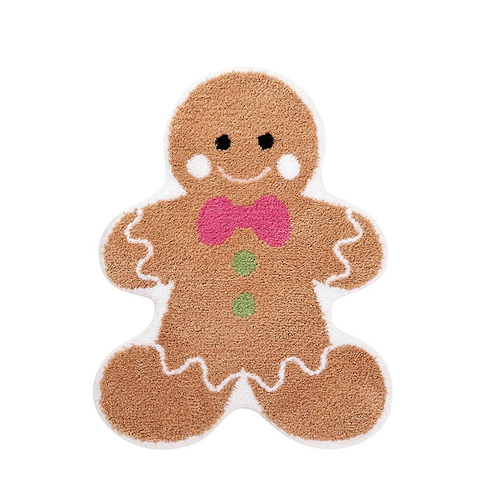 Cute Ginrbread Bath Rugs For Non-slip Absorbent Bath Pad For Bath Kit