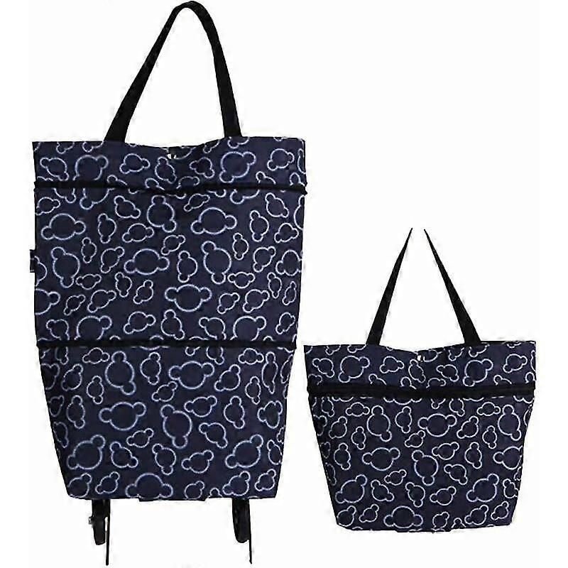 #7306 Foldable Bag With Wheels, Reusable, Funct - Lar Tote Bag