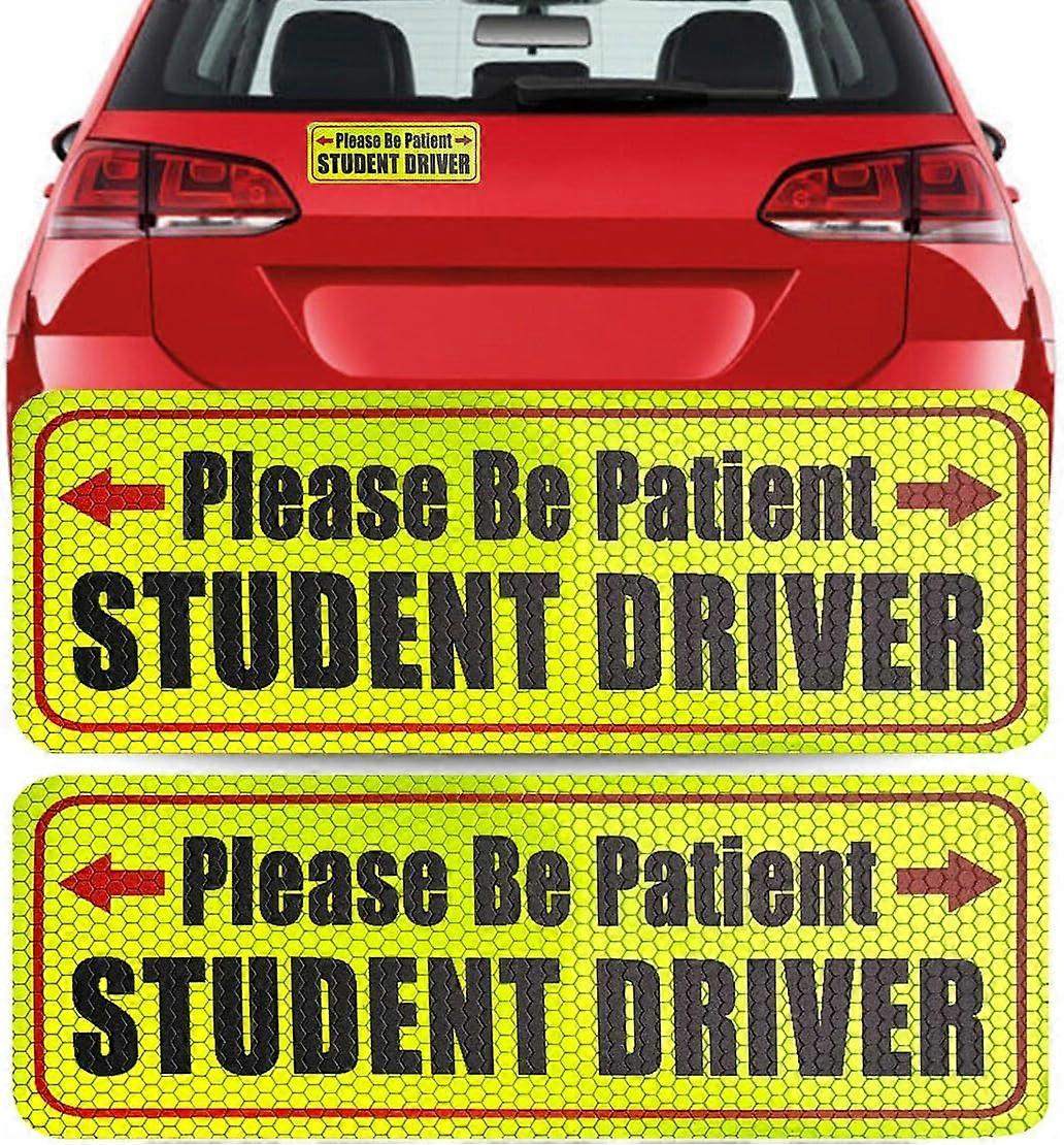 3 Pcs Student Driver Magnet for Car,Please Be Patient Student Driver Sticker,New Student Driver Sticker,Safety Warning Signs,High Reflective,Reusable