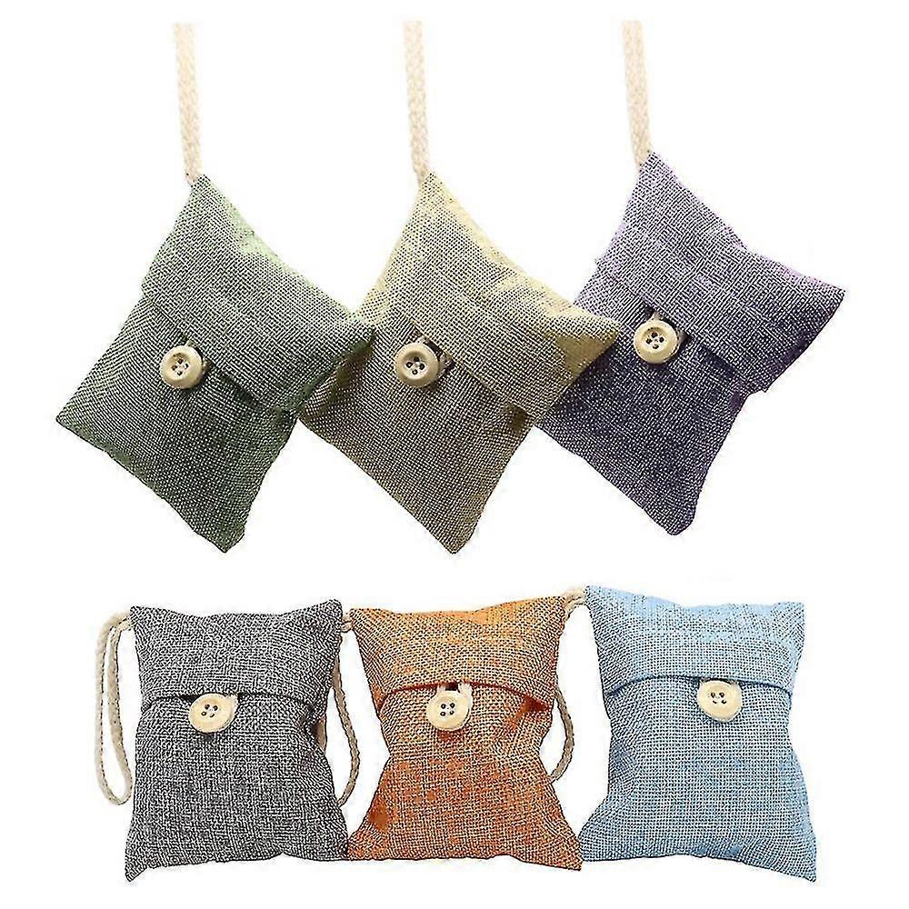 6 Packs Bamboo Charcoal Air Purifying Bag, New House Smell Absorber, Moisture Absorber, Car Air Freshener, Shoe Deodorizer, Also For Pet, Closet