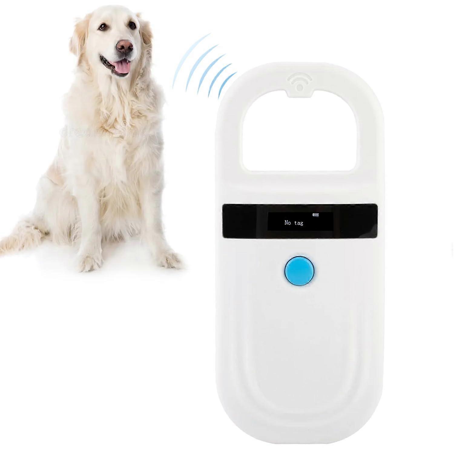 Microchip Reader, Rechargeable Pet RFID EMID Micro Chip Reader Scanner 134.2kHz 125kHz 15 Digits Supports for Dogs Cats Pigs Animal 6.14
