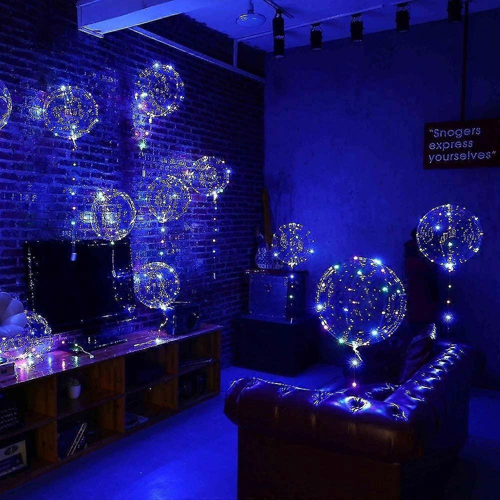 20 Pack,led Balloons Light Up Balloons Helium Bobo Balloons, Glow Bubble Balloons With String Lights For Valentines Day