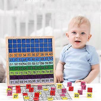 Hockey toys wooden math learning board toy 1 100 consecutive numbers wooden hundred bag math toys