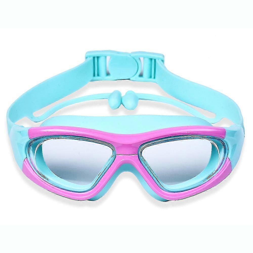 Kids Swim Goggles With Ear&nose Plug Wide Clear View Anit-fog No Leak Water Pool Adjustable Goggle