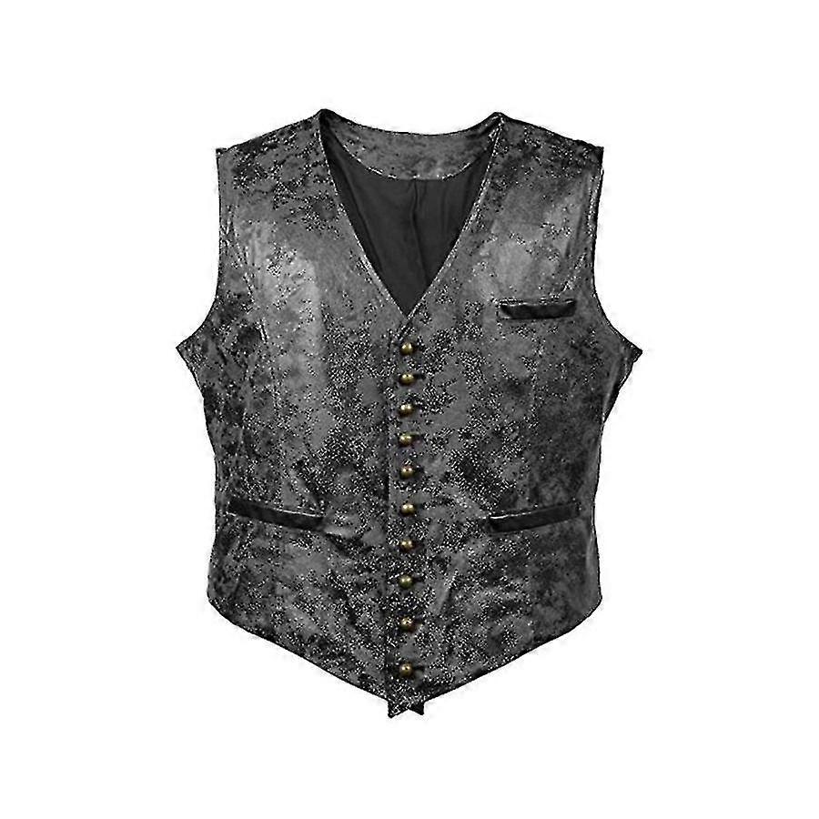Men's Buffalo Hide Leather Vest With Holster