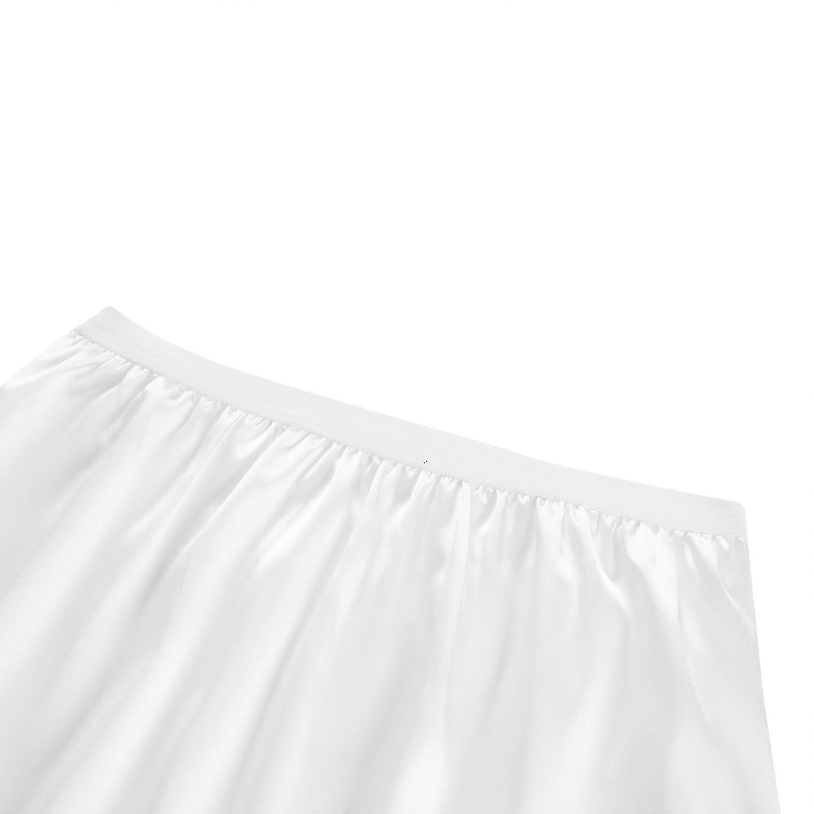 Women's Midi Half Slip With Lace Trim – Anti-Static Elastic Waist – Nylon/Polyester Underskirt