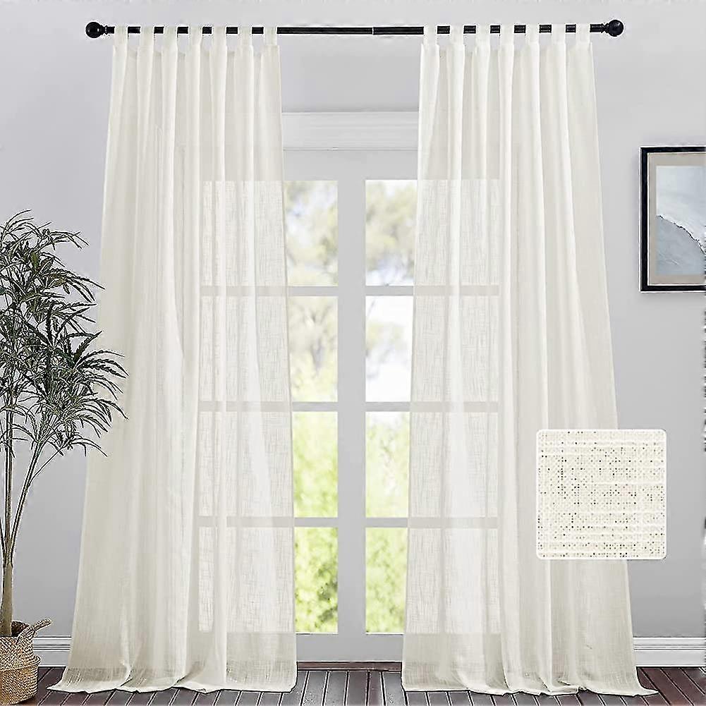 Window Sheer - White Voile Voile Drapes With Cross Pattern Bright Home Decor Soft Filter