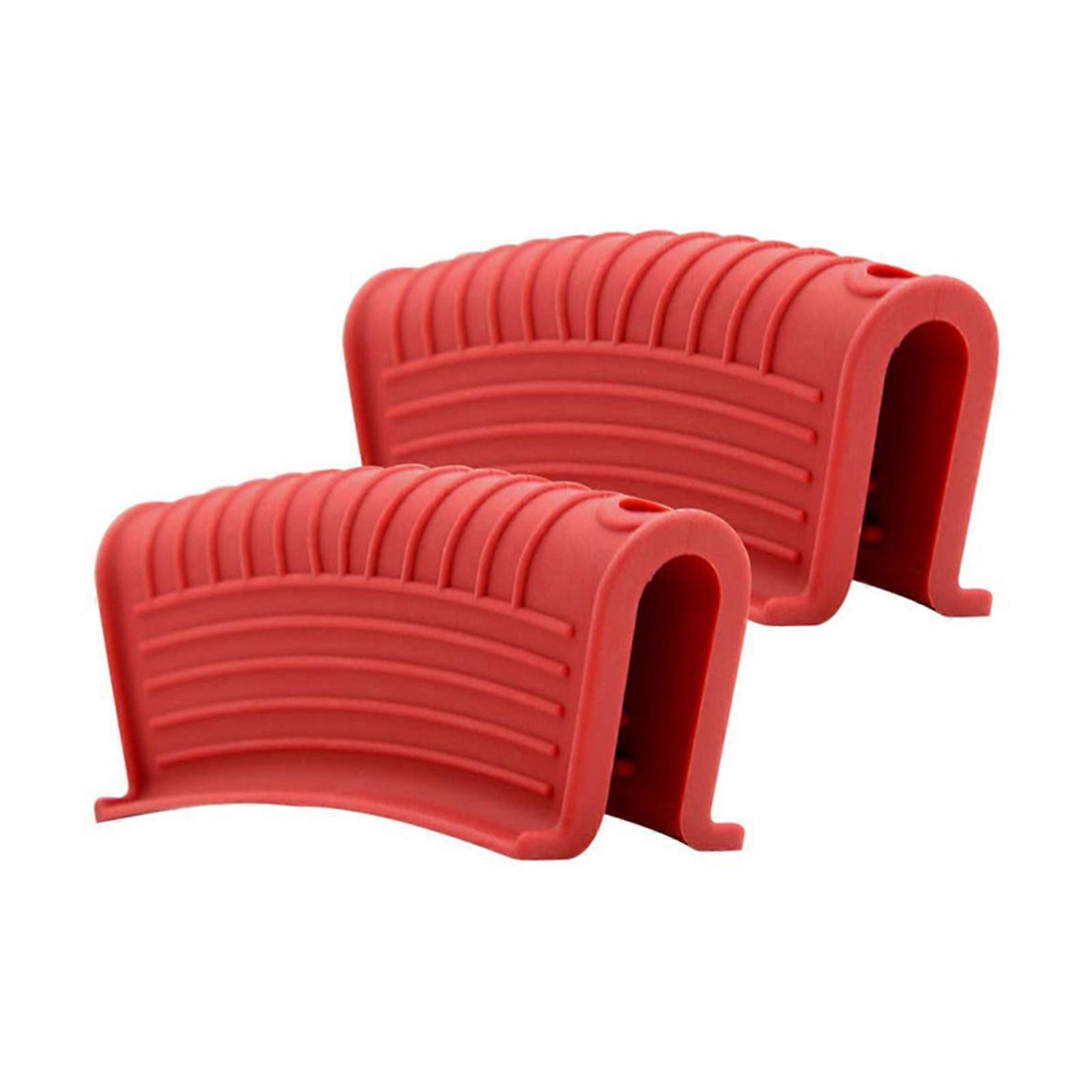 2Pcs Silicone Anti-scald Non-Slip Heat Insulated Finger Clip Bowl Clamp Holder kaesi